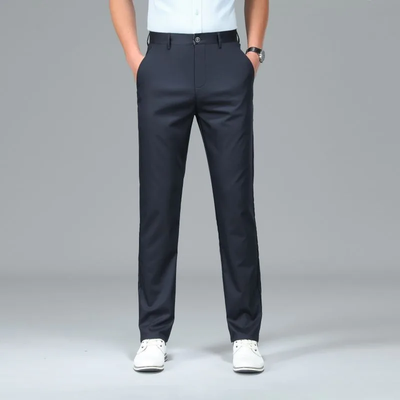 New Summer High-end Straight-leg Pants Business Trousers Men's Pants Slim Fit Stretch Versatile Trousers