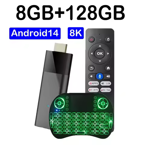 2025 Mini TV Stick Q12 Android 14 Bluetooth 5.4 Allwinner H313 8K Smart TV Box 8GB 128GB Google Voice 5G Wifi Fast Media Player