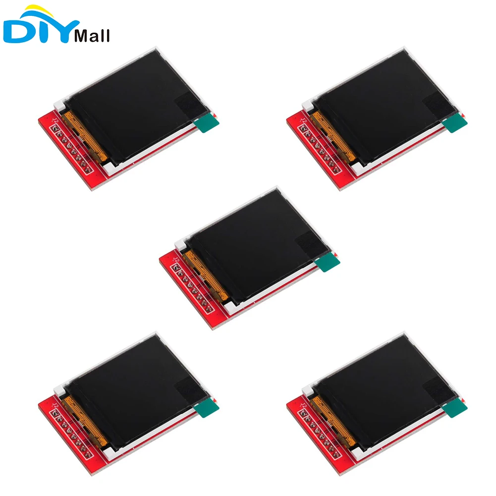 5PCS 1.44 inch TFT Display LCD Color Screen SPI Serial Port Module ST7735S 128*128 RGB 65K 3.3V-5V