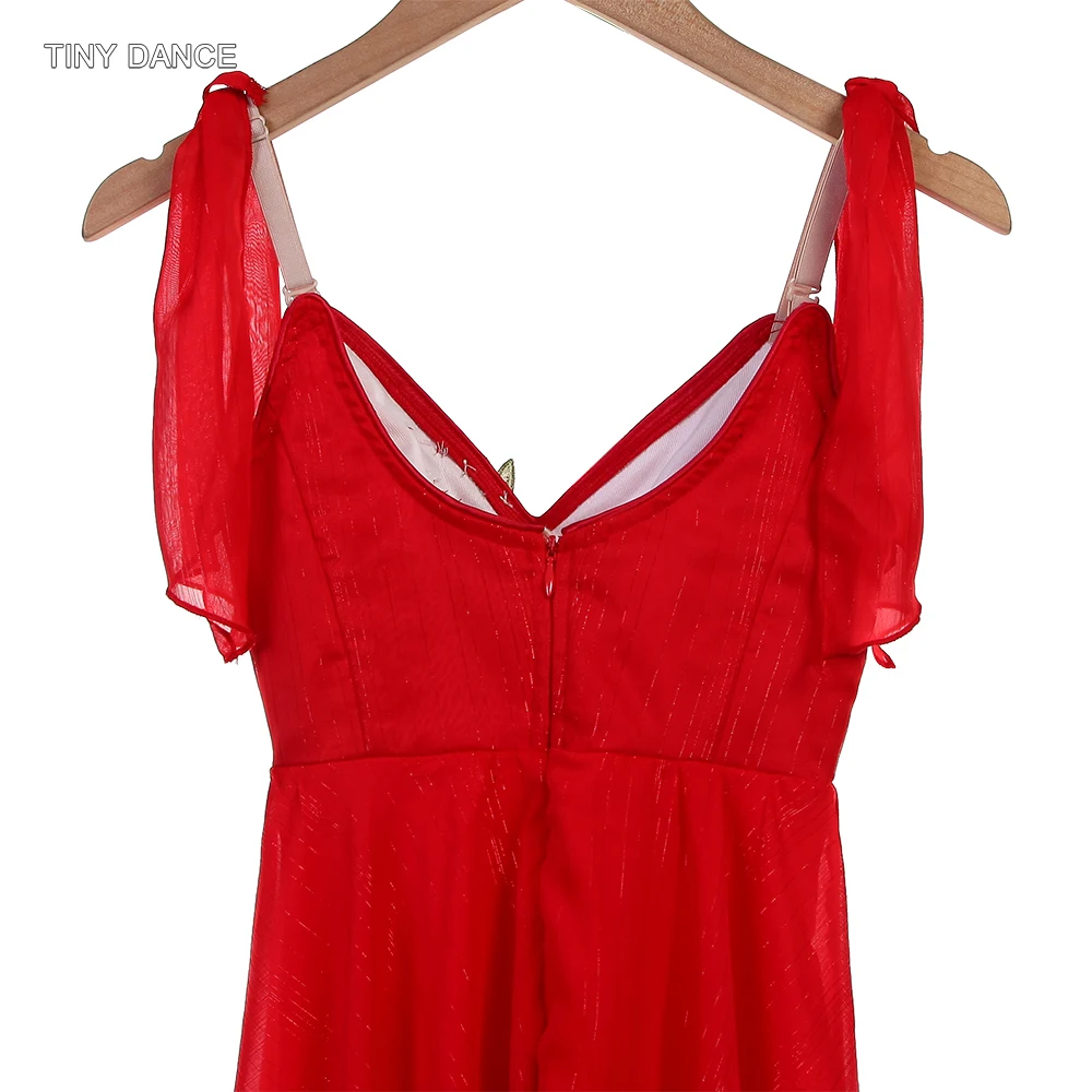 สีแดง Professional บัลเล่ต์เต้นรําชุดผู้ใหญ่ที่กําหนดเอง Ballerina SOLO เครื่องแต่งกายผู้หญิง Dancewear สําหรับประสิทธิภาพ B25671