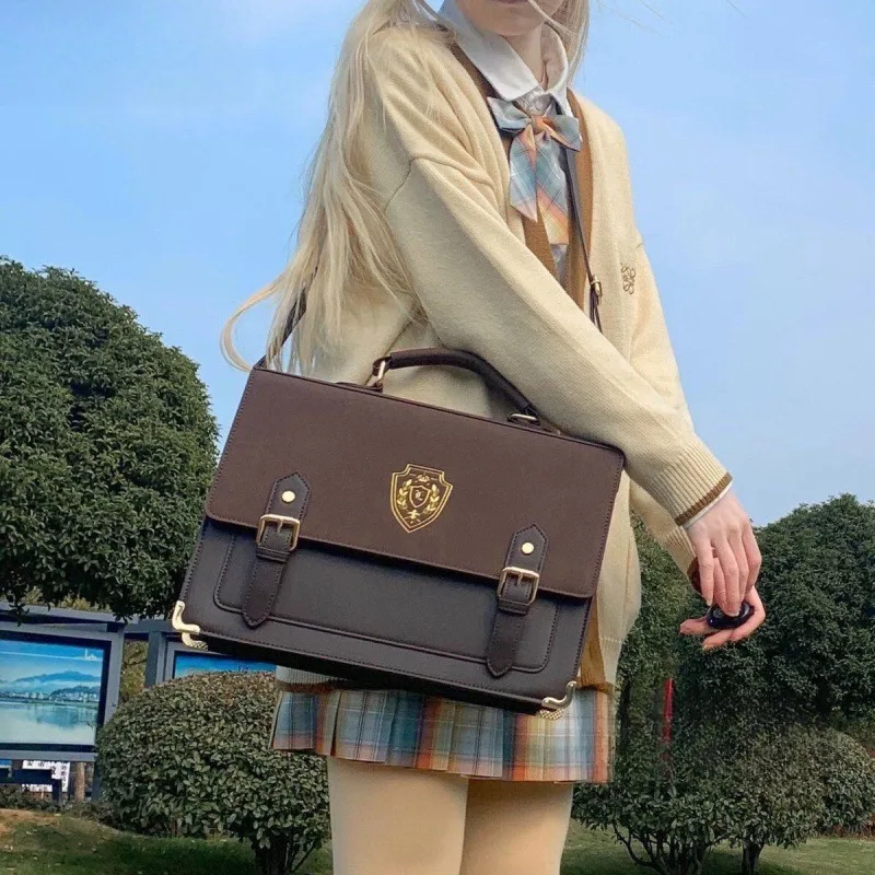 

Сумка для униформы Jingchuan University JK, в стиле колледжа, на одно плечо, через плечо, портативная, студенческая, женская, с нашивкой, ретро, на два плеча