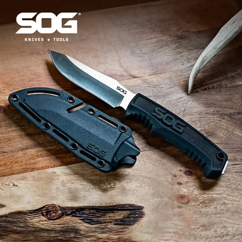 

SOG Survival Field Knife Fixed Blades Knives,EDC Professional Survival Hunting Knife, Bushcraft Utility Tools with Pocket Clip