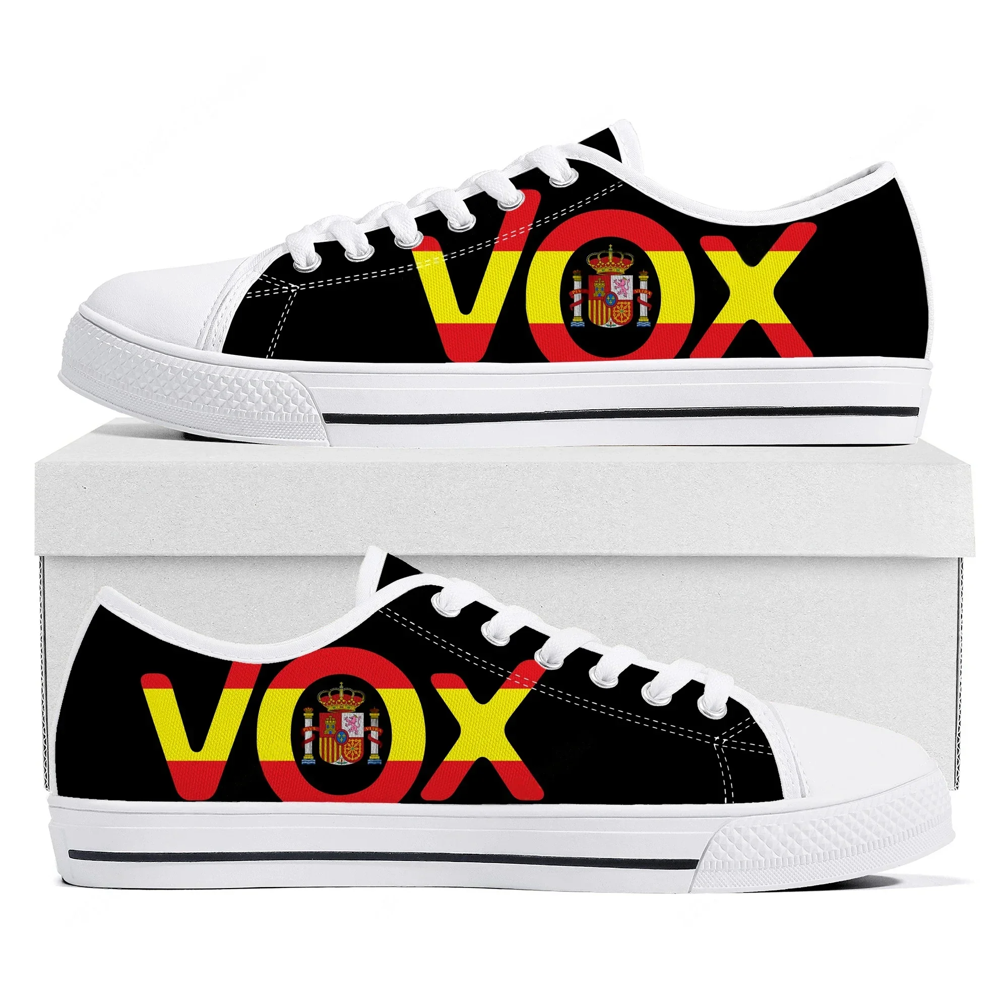 Spanish National Emblem Vox Low Top Lightweight Sneakers Mens Womens Teenager Flats Canvas Sneaker Hiking Travel Casual Shoes