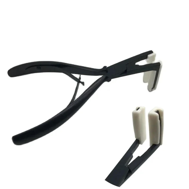 Alat Tang Ekstensi Rambut Pita Pinset 7 Inci untuk Set Tang Ekstensi Rambut Baja Nanoring untuk Menghilangkan Pita Pada Ekstensi Rambut