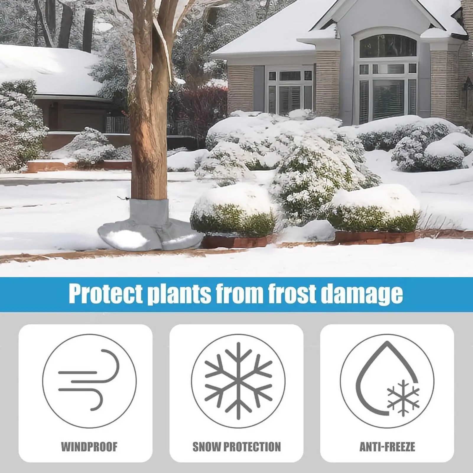 

Tree Root Protector Anti-Freeze Reusable Insulated Protective Cold Weather Plant Snow Protector Guard For Flower Beds Garden