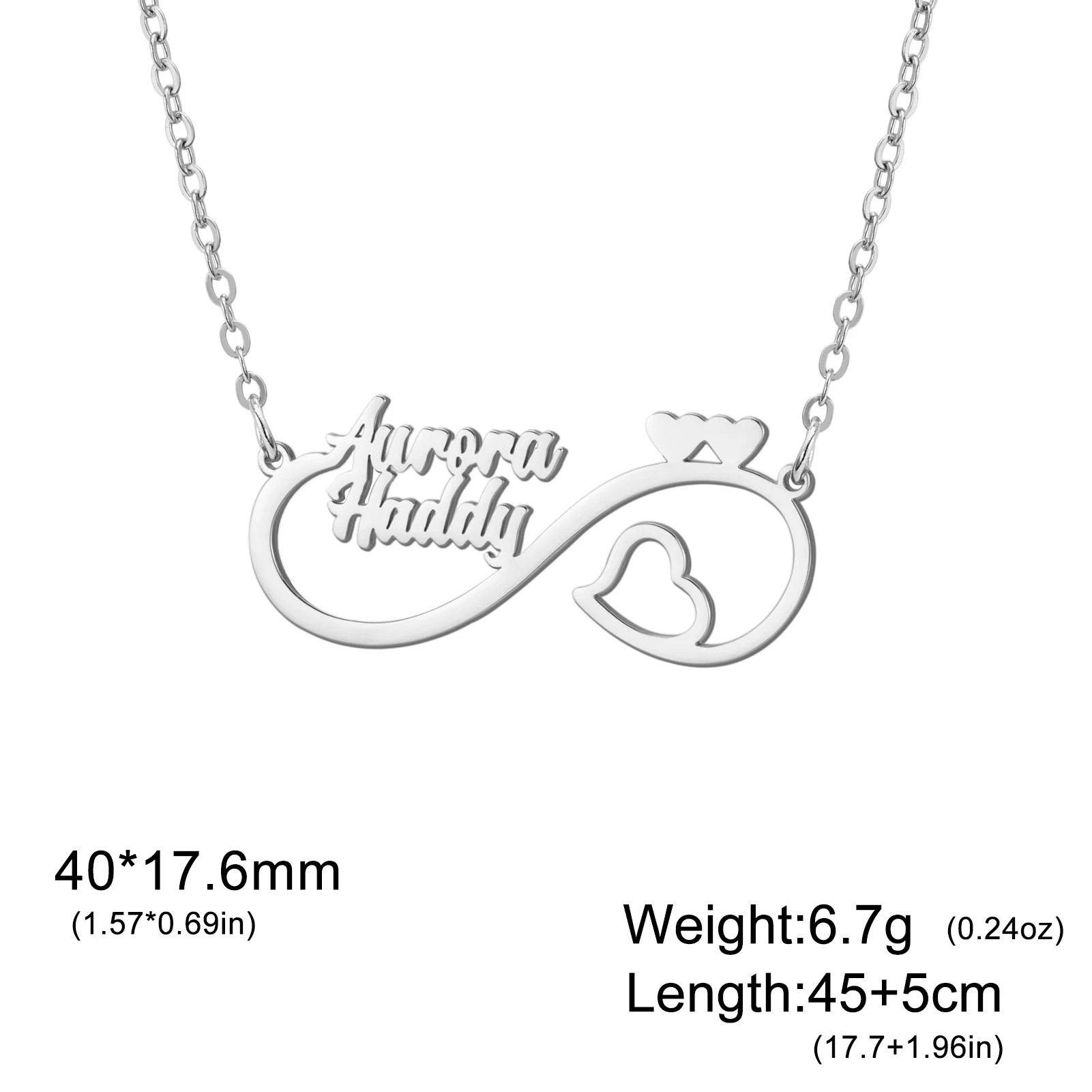 Sipuris مخصص مزدوج اسم قلادة لانهائي الحب القلب شخصية التخصيص الذهبي المختنق مجوهرات من صلب لا يصدأ هدايا #6