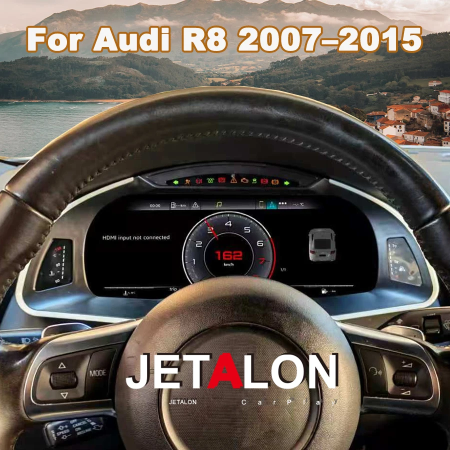 New Carplay 12.3 Inch LCD Instrument Cluster Panel For Audi R8 2007–2015 Digital Virtual Cockpit Speedometer Dashboard Odometer