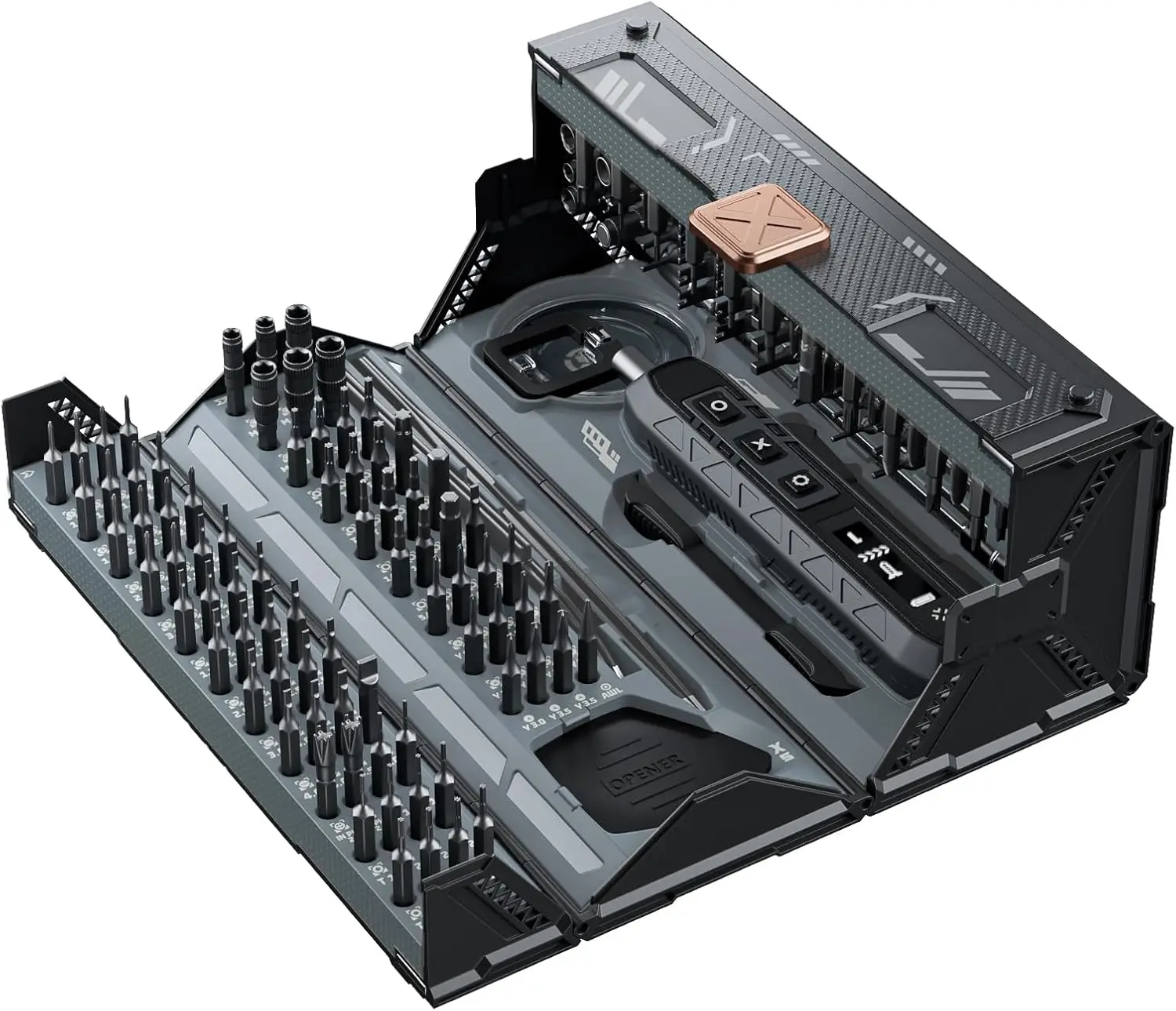 

Compact Cordless Electric Screwdriver Kit with 160 Bits, Adjustable Torque for Electronics Repair