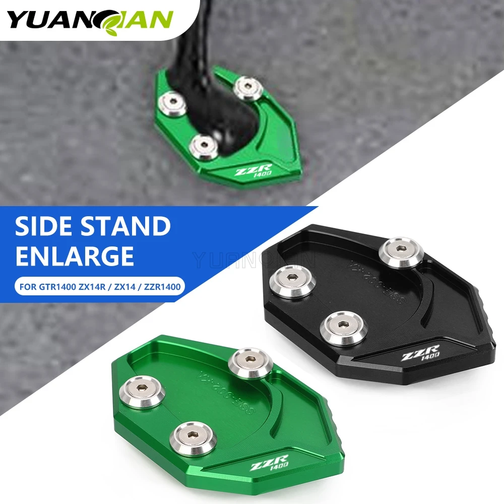 Pour Kawasaki GTR1400/Concours ZZR1400 Ninja ZX14R/ZX14 14 2008-2023 – Plaque d'agrandissement de béquille latérale / Extension de support