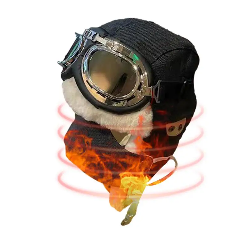 

Mens Pilot Hat Winter Pilot Hat Ear Flaps Costume Accessories Winter Hat Multifunctional Pilot Hat And Goggles For Sports Travel