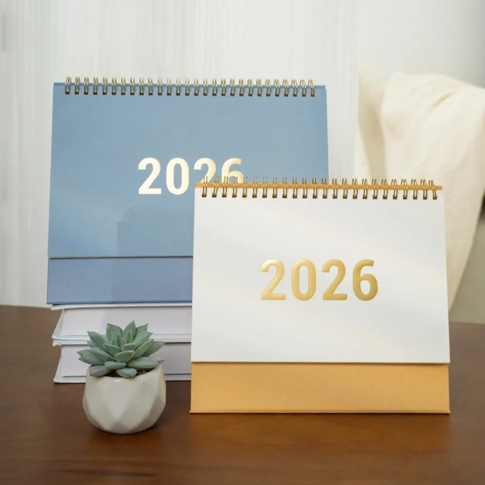 Stationery Premium Paper 2026 Desktop Calendar Stable Base Writable Memo Daily Planner Standing Table Planner Time Management