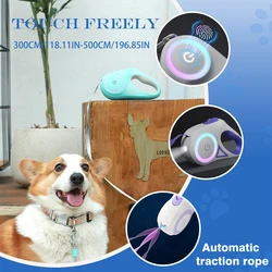 3/5M 50KG Fully Automatic Retractable Dog Traction Rope Wheel Disc LED Lighting Small and Large Dog Walking Durable Accessories