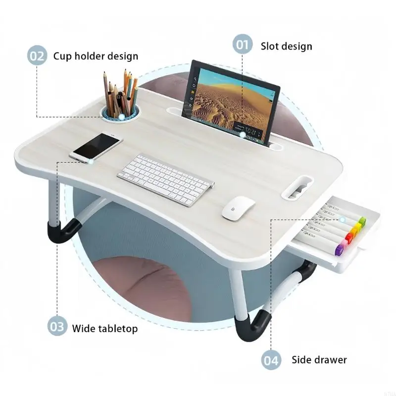 مكتب سرير محمول قابل للطي مع تصاميم مريحة متعددة الوظائف طاولة كمبيوتر محمول دراسة توفير المساحة مكاتب للمنزل والمكتب 87HA #3