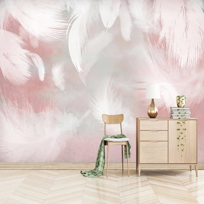 

Индивидуальные 3D фотообои: Современная абстрактная картина с перьями для гостиной, фон для телевизора, декор для спальни и дома