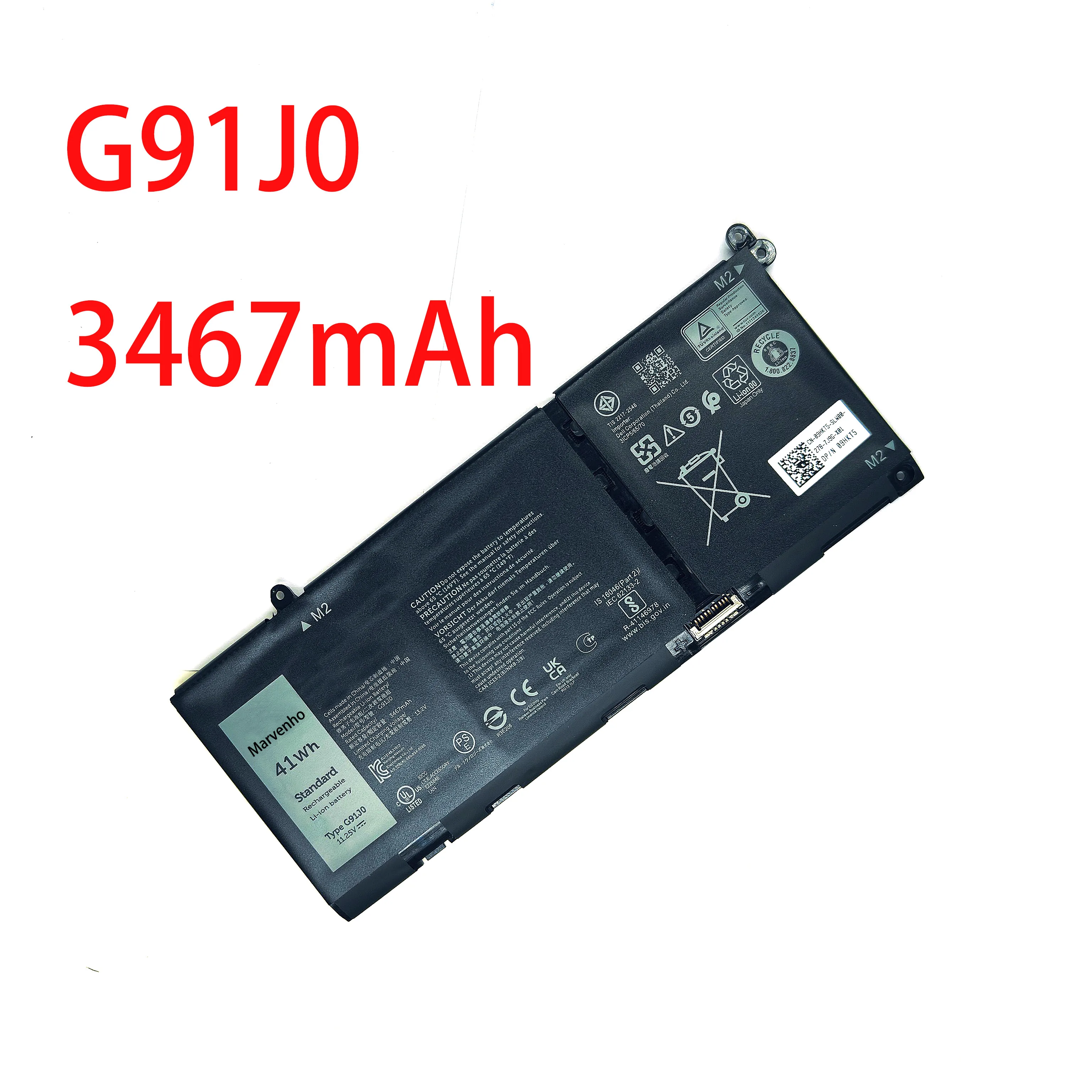 New Marvenho 41Wh 11.25V 3467mAh  G91J0 MGCM5 Replacement  Laptop Battery For Dell Latitude 3320 3420 3520 Inspiron 15 3515 3511