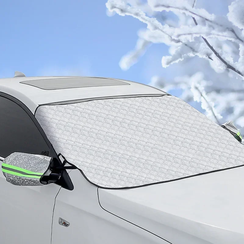Universal Car Sun Shade Front Windscreen Cover with Earmuff Sunshade Winter Snow Ice Shiled Windshield Snow Waterproof Protector