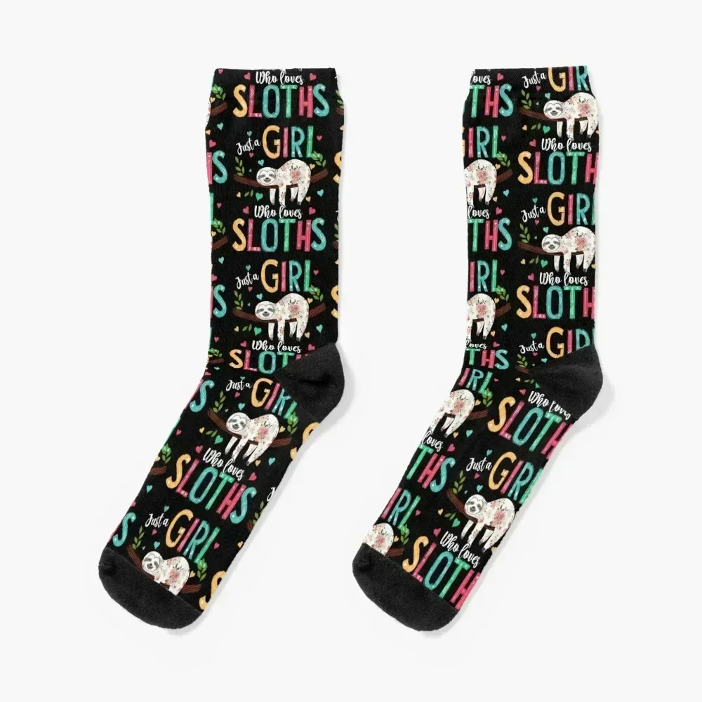 

Just a Girl Who Loves Sloths Funny Sloths Lover Gifts Socks Christmas golf Run Socks For Men Women's