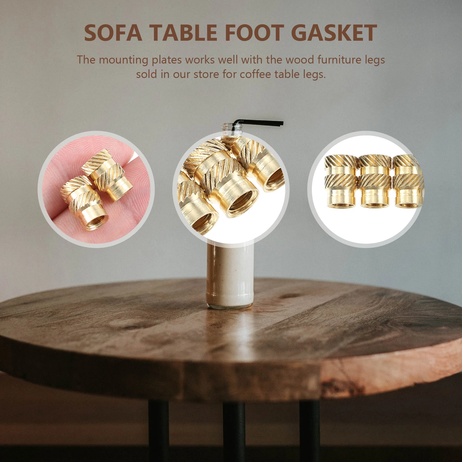 20pcs Copper Insert Threaded Nut For Wood Furniture Threaded Connector Furniture Accessory Screw Hardware Fastener Nut