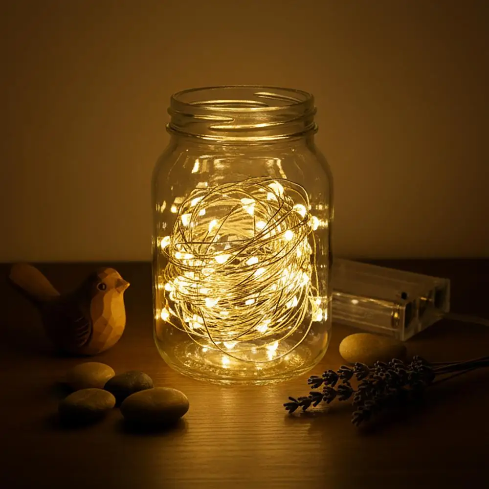 الملونة البسيطة Led الجنية سلسلة أضواء الديكور إضاءة غرفة النوم النحاس للمناظر الطبيعية الزفاف الدافئة الأبيض/مصباح أبيض بارد عطلة