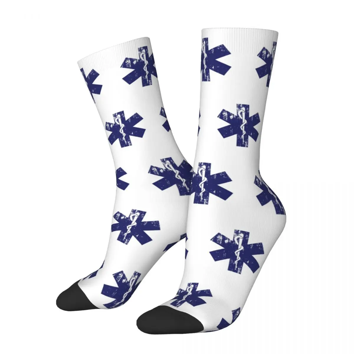 Autumn Winter Casual Women Men Star Of Life EMT Socks Paramedic Medic Ambulance Sweat Absorbing Football Socks