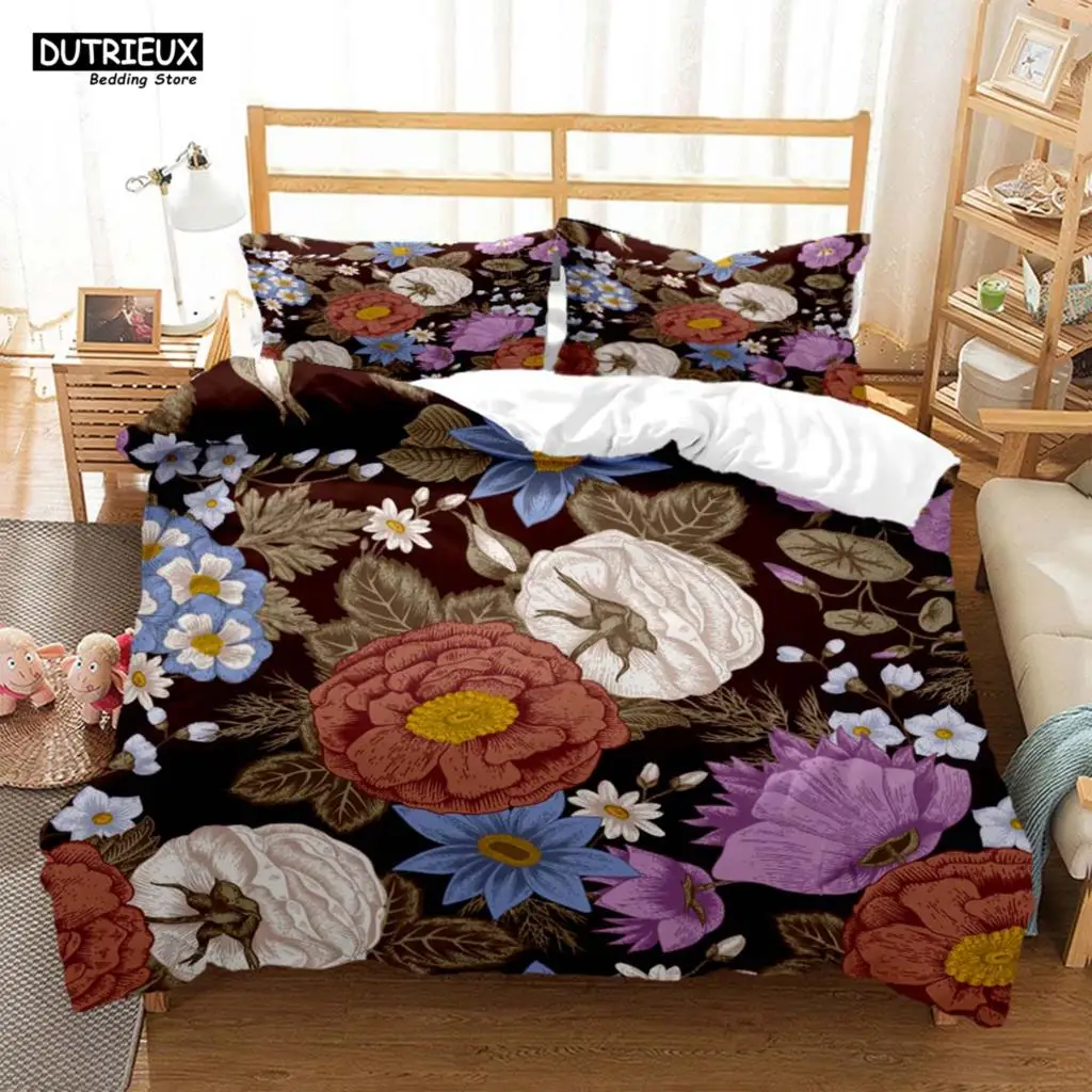 Plant Flowers Digital Print Polyester Bedding Sets Child Kids Covers Boys Duvet Cover Set For Teens Bedding Set
