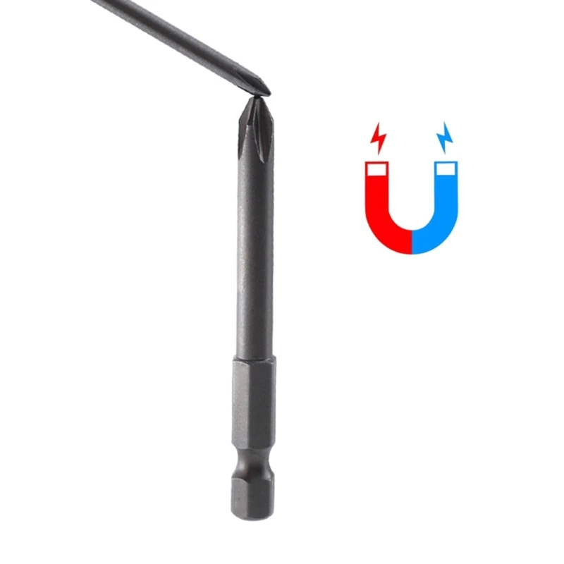 10 pezzi 65mm Set di punte per cacciavite magnetico da 1/4 di pollice con gambo esagonale punte per cacciavite a croce elettrico punta da trapano testa Batch