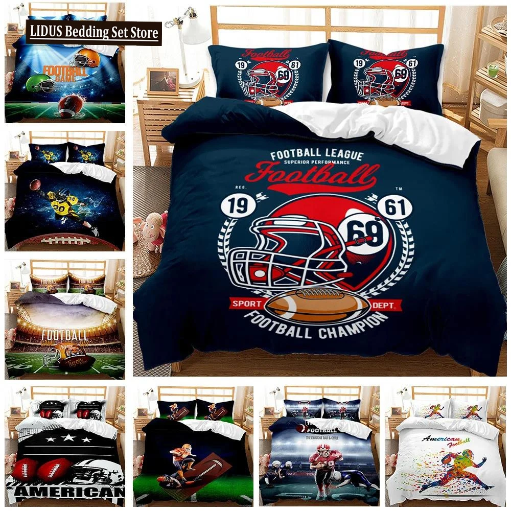 

Sport Rugby 3D Print Comforter Bedding Set Cartoon Scenery Adult Europe Queen Twin Single Size Duvet Cover Set Pillowcase Luxury