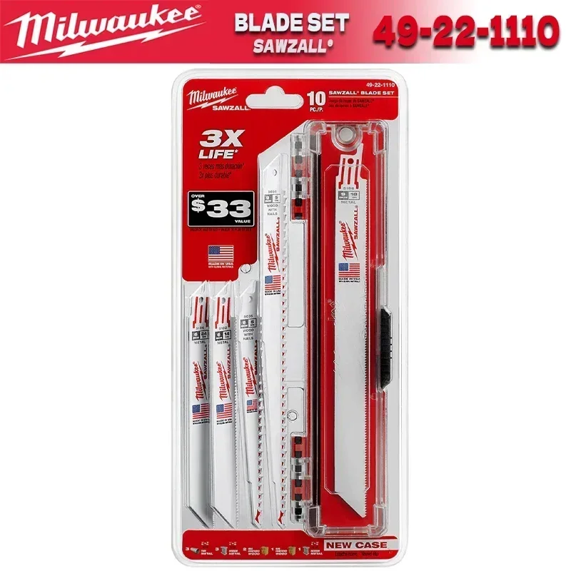 Milwaukee 49-22-1110 10PC SAWZALL® Standard Metal and Wood Blade Set MILWAUKEE Power Tool Accessories