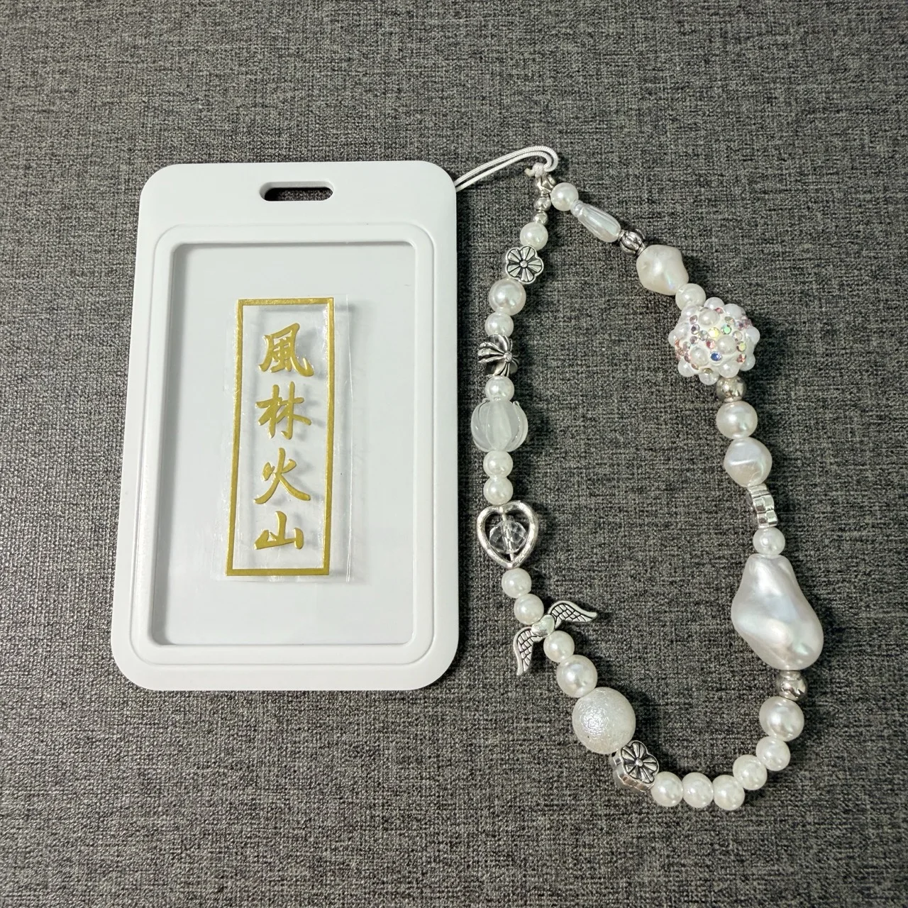 Angel Buddha Pattern Metal Phone Sticker  Lanyard Anti-lost Lucky Card Holder