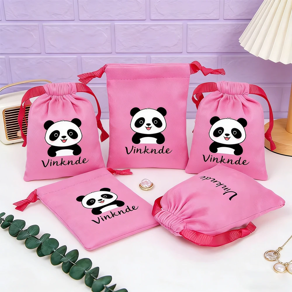 

50Pcs/Lot Rose Pink Custom Velvet Jewelry Drawstring Bags Rings Earrings Studs Pendant Necklace Organizer Gift Packaging Pouches