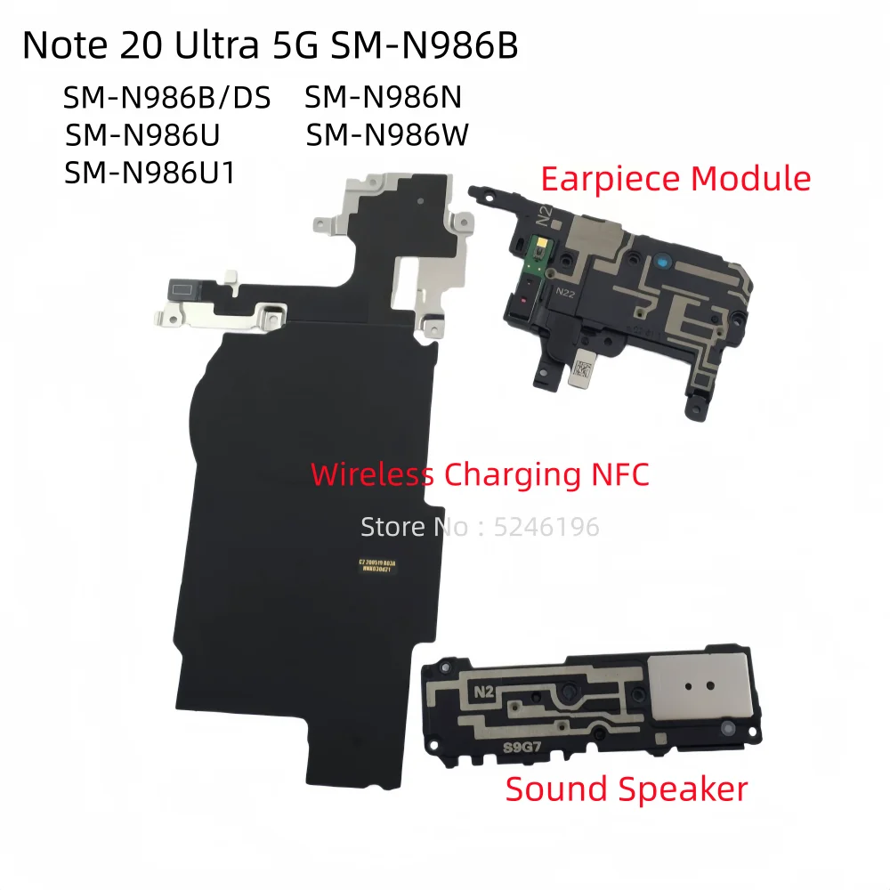 1pcs Wireless Charging NFC+Earpiece Module Bottom Sound Speaker For Samsung Galaxy Note 20 Ultra 5G SM-N986B SM-N986U SM-N986N