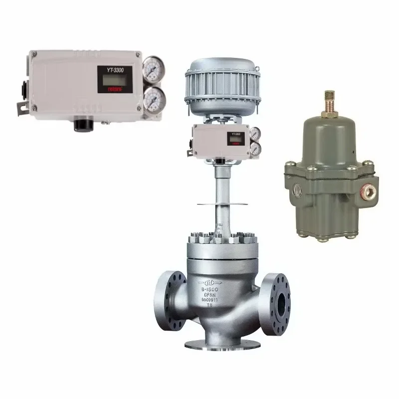 Flow Control Valve with Rotork YTC Smart Digital  YT-3700 YT-3300 and Fisher 67CFR Filter Regulator