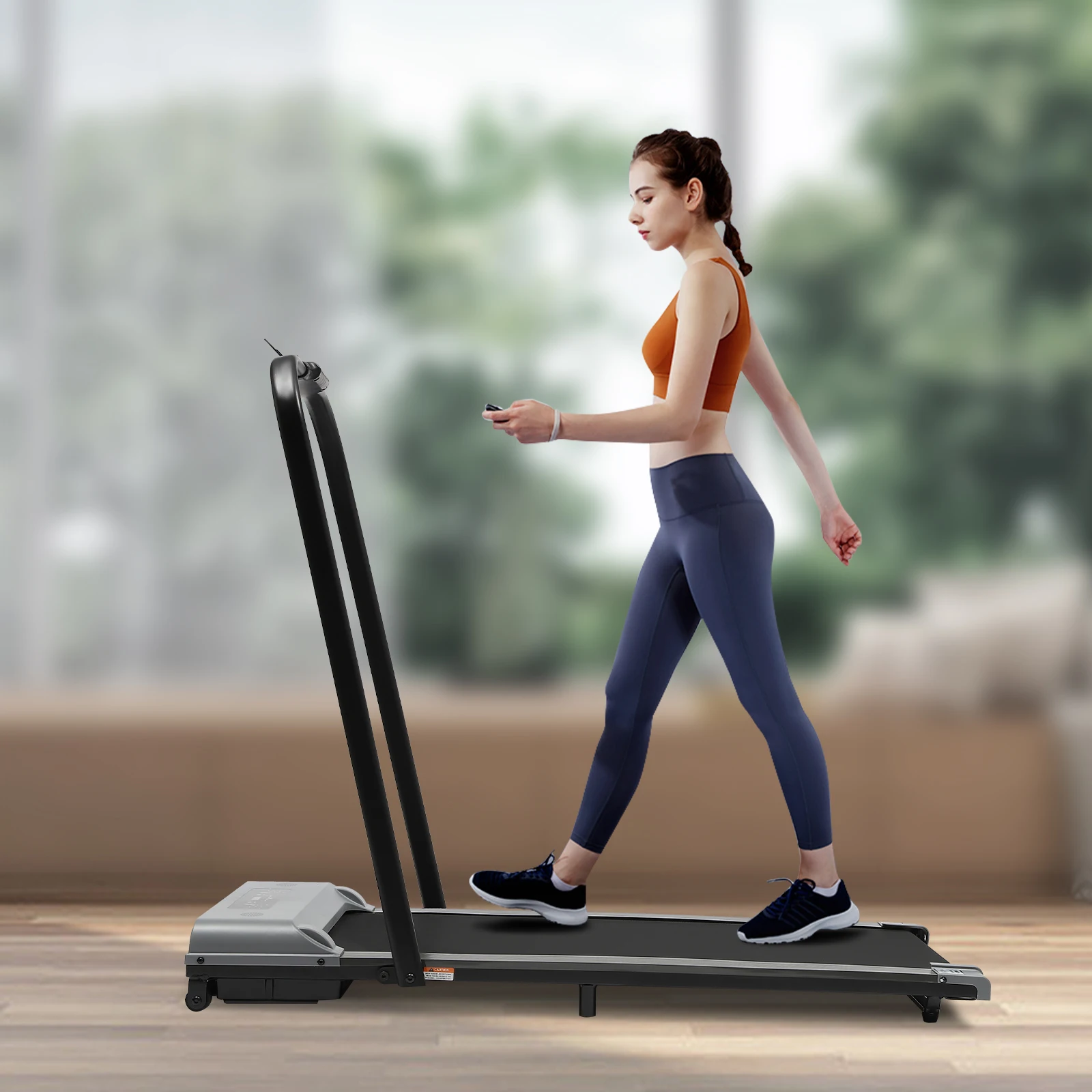 2 in 1 Foldable Treadmill 3.0HP Under Desk Electric-Treadmill with Remote Control and LED Display Walking Jogging for HomeOffice