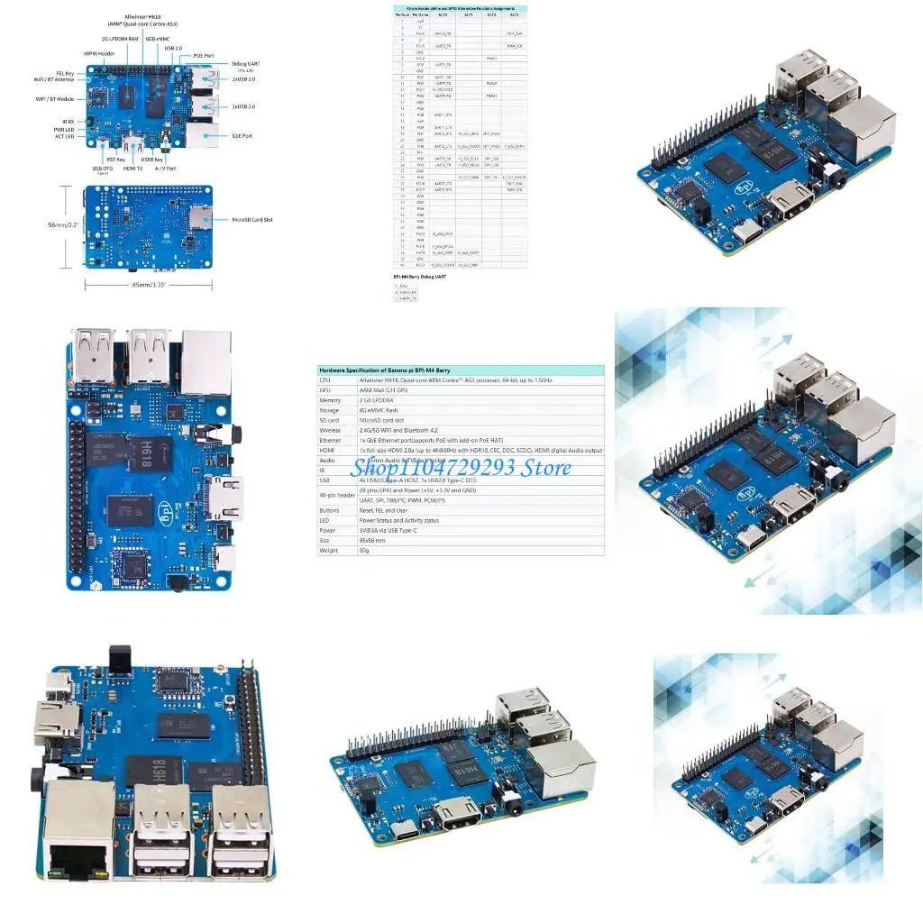 

Y2GD для Banana Single Board Computer AllWinner H618 8GB EMMC LPDDR4 2GB WiFi Bluetooth-совместимый совет по разработке