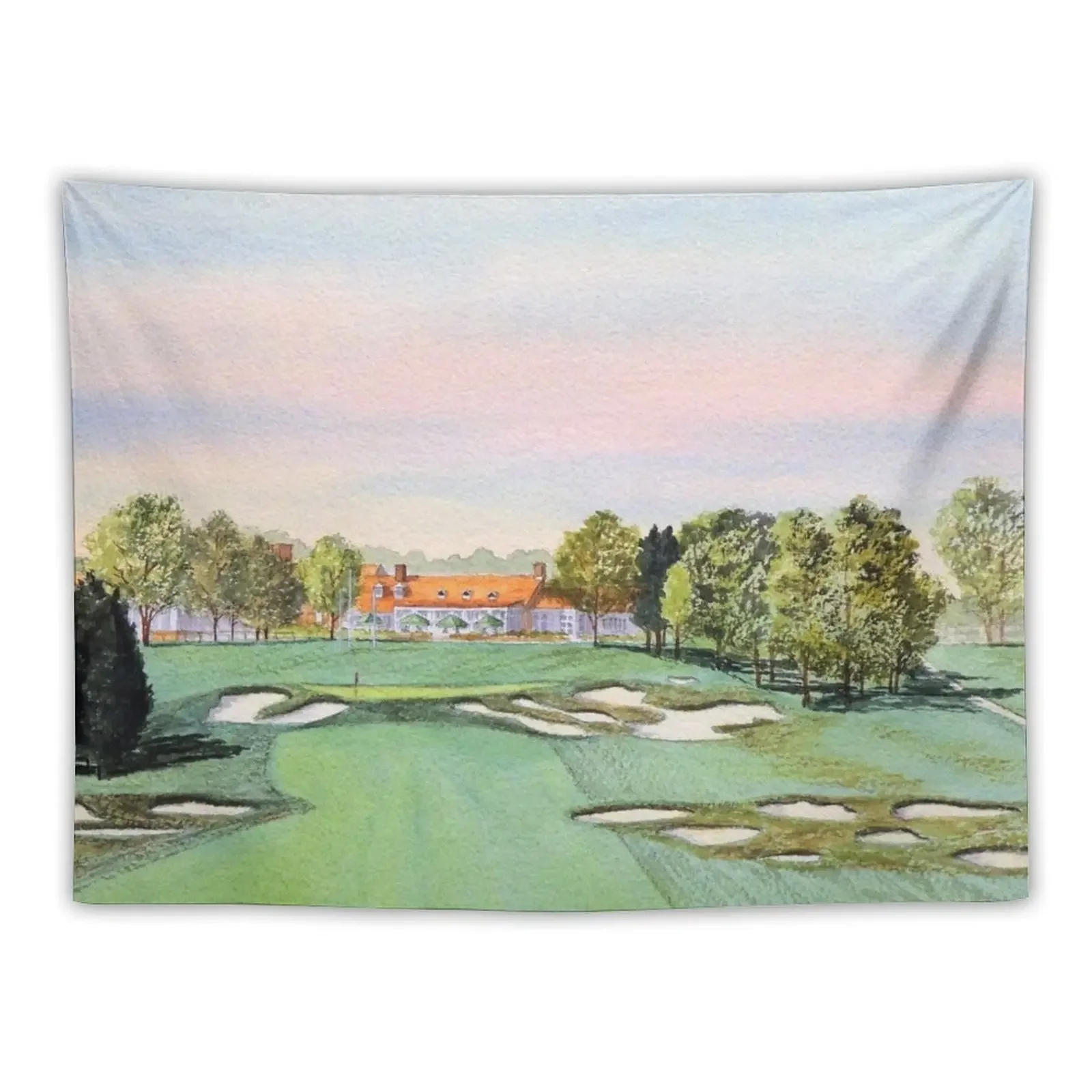 Bethpage Golf Course 18th Hole Tapestry Decorative Paintings Room Aesthetic Room Decorations Tapestry