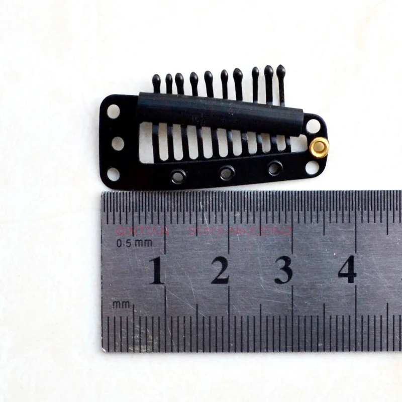 100 Stuks Haarverlenging Clips 3.6 Cm 10 Tanden Druppelvorm Rvs Snap Kammen Voor Pruik Diy Gereedschap Kapsalon gebruik