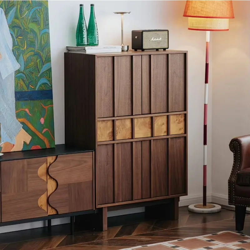 French vintage solid wood entrance cabinet American luxury sideboard home hotel furniture new living room storage cabinet