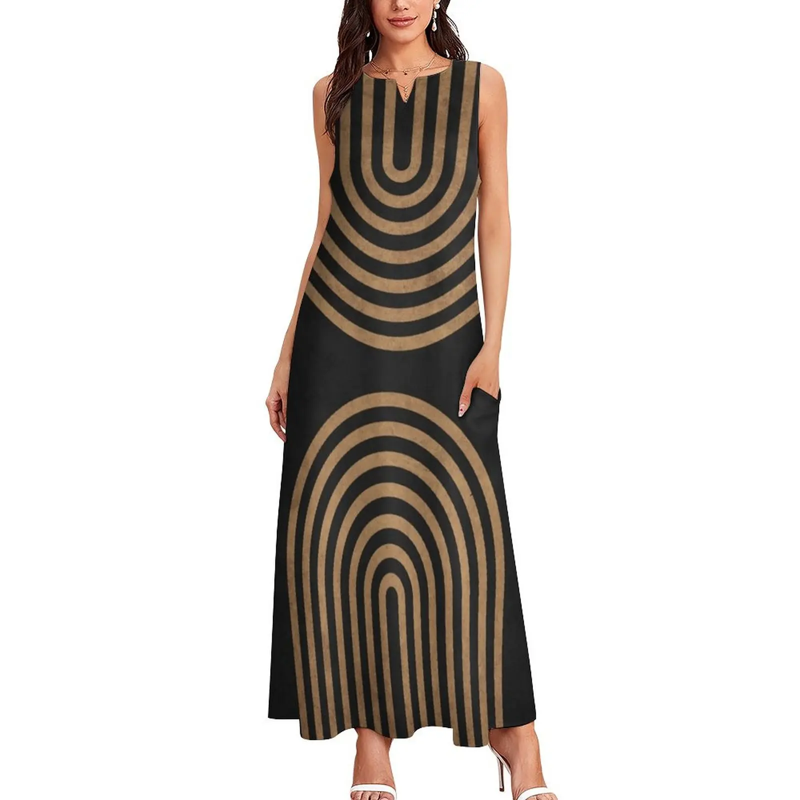 Perfect Equilibrium - Geometric Minimal - Black 2 Art Print Long Dress summer dress womens 2025 Women's dresses