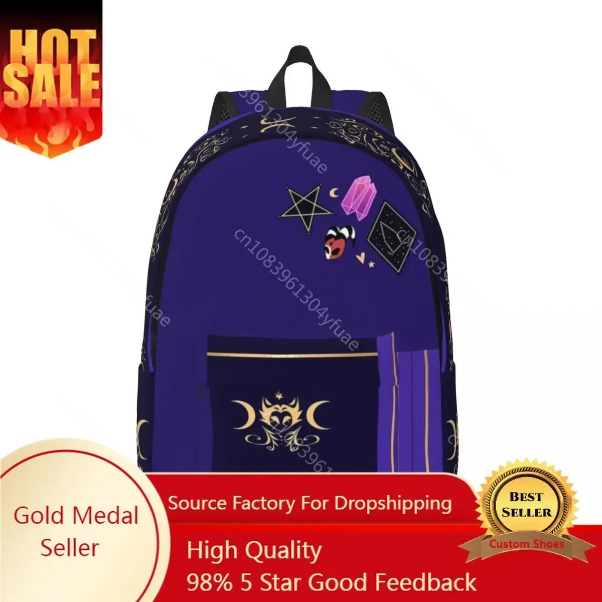 Stolas Cartoon Backpack Helluva Men Polyester Cycling Backpacks Large Aesthetic High School Bags Rucksack