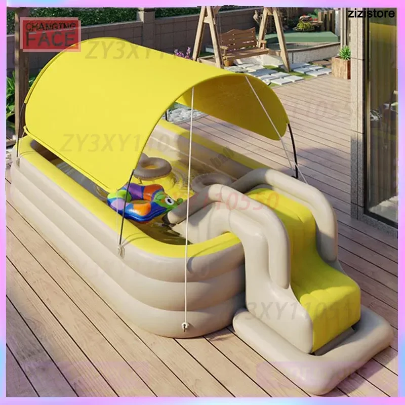 Large Inflatable Swimming Pool for Summer Family Fun with Water Slide Outdoor Baby Pool Toy Water Game