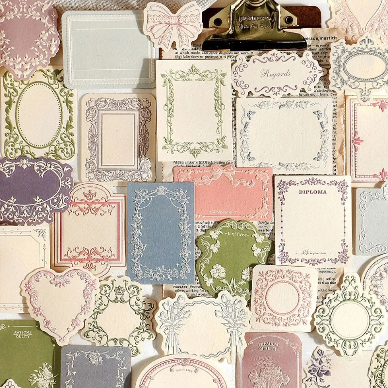 Old Dream Series Letterpress Note Paper Salt Lace Frame Hand Account Material Paper Four Optional Rose Trains