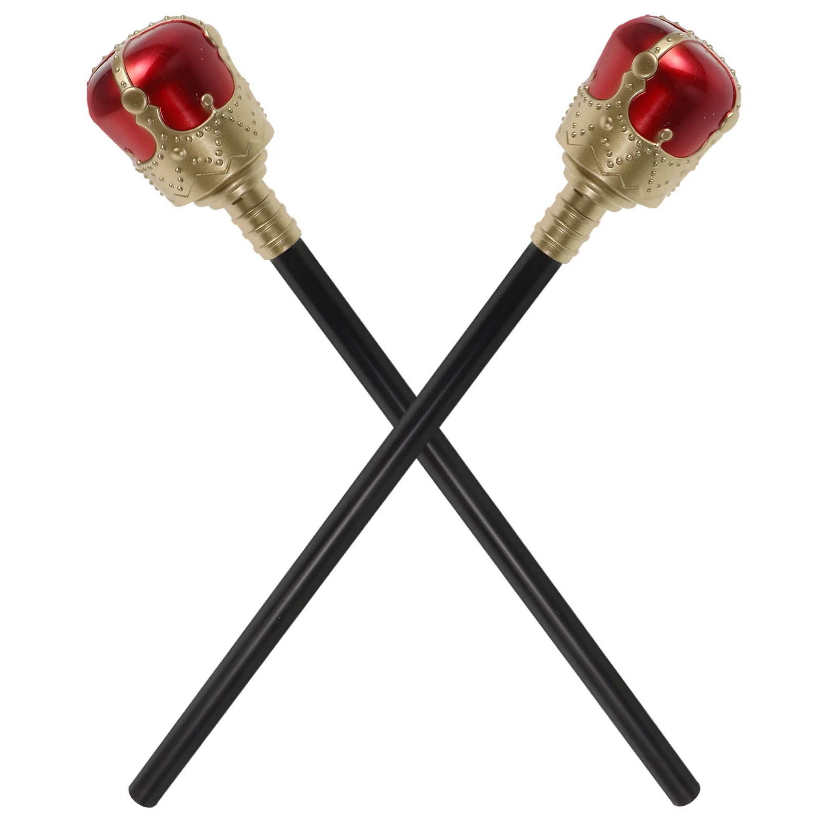 

2pcs Royal King Scepter Halloween Costume Prop Plastic Party Roleplay Decorative Cane Scepters For