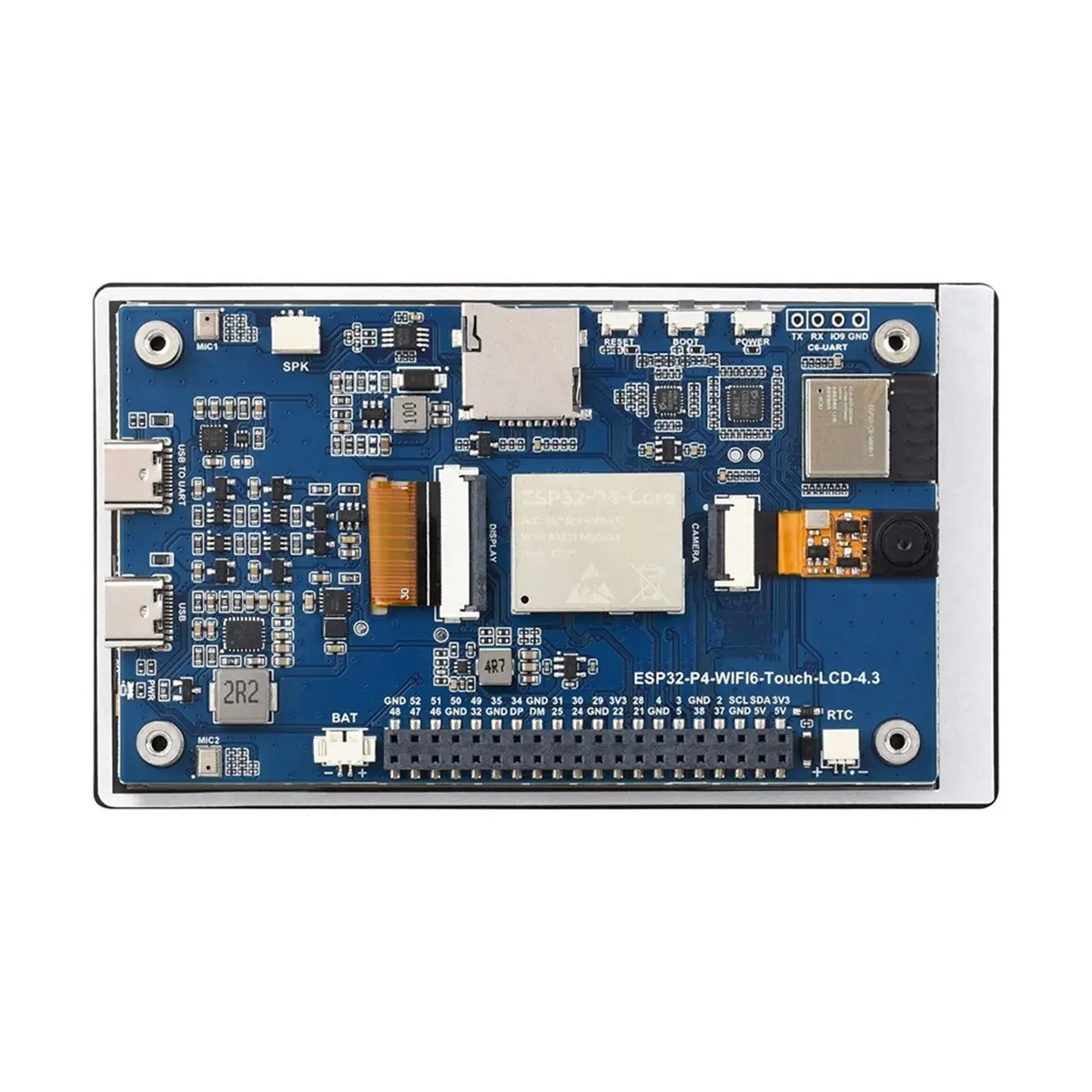 OKgood ESP32-P4-WIFI6 4.3inch Development Board, 480 X 800 Resolution, 5-Point Touch, Wi-Fi 6 and BLE 5, with OV5647 Camera
