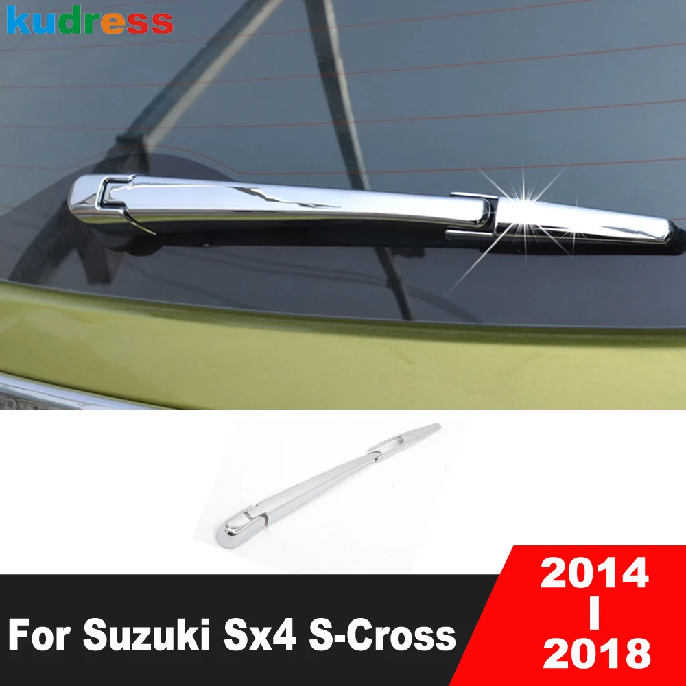 Rear Window Wiper Cover Trim For Suzuki Sx4 S-Cross Crossover 2014 2015 2016 2017 2018 Chrome Car Tail Windscreen Arm Blade