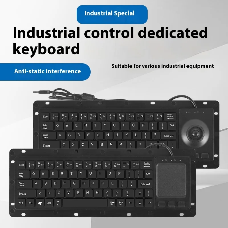 

Industrial k-68 Keyboard & Mouse Wired Industrial Keyboard Touchpad/Trackball Antistatic Anti-Interference Magnetic Ring Inlays