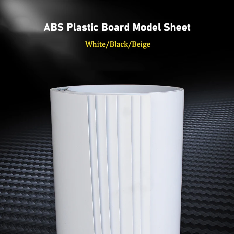 1Pcs ABS Plastic Board Sheet Thickness 0.5mm-5mm White/Black/Beige DIY Model Part Accessories