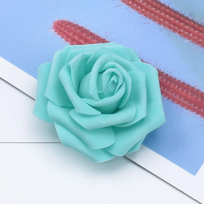 30/50 Stück Künstliche Blumen 7CM Schaumstoff Teddybär-Rosen DIY Valentinstag Geschenke Hochzeit Heim Raumdekoration Brautaccessoires – Detail 17