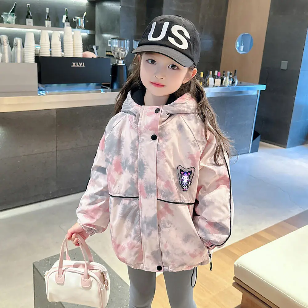 

Sanrio Kuromi Girls' Padded Jacket Autumn Winter 2025 New Style Children's Hooded Warm Thicken Overcoat Children's Clothing