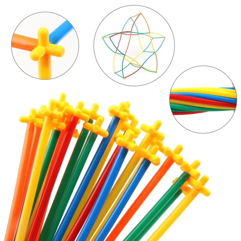

300pcs Plastic Straw Constructor Toys Assembly Engineering Educational Puzzle Colorful Straw Motor Skills Interactive