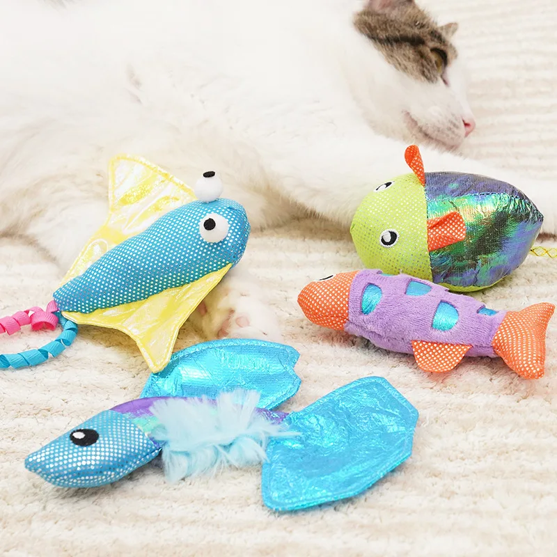 

Plush Catnip Cat Toys Colorful Interactive Cat Pet Catnip Teasing Interactive Toy Kitten Teeth Grinding Chewing Pet Accessories